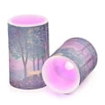 thumbnail image 7 of Yayeee Flameless Candles with Remote Flickering Battery Operated Multi Color Changing, Purple Forest Scene, 7 of 7