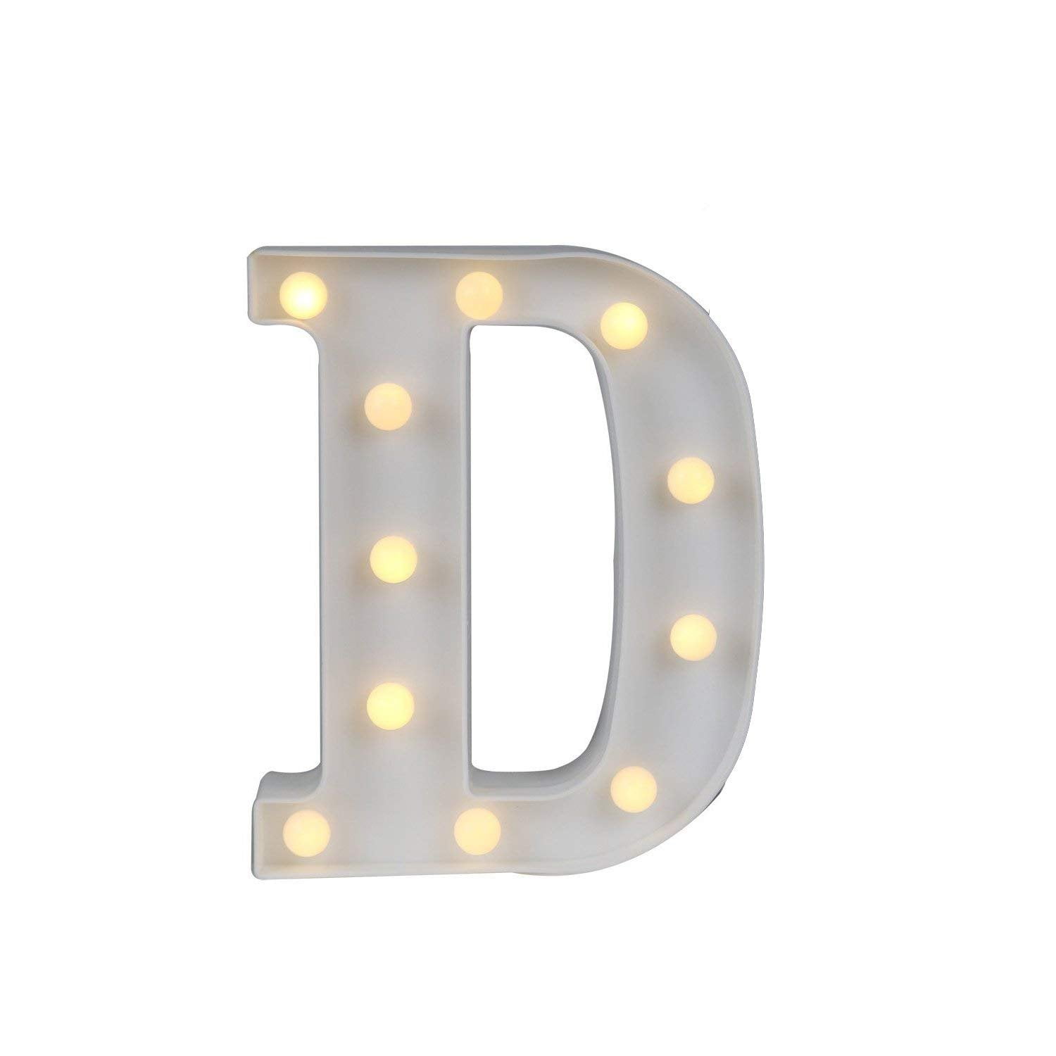 ALPHABET LETTERS NUMBERS LED LIGHT UP WARMWHITE PLASTIC STANDING PARTY WEDDING 