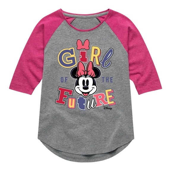 Disney - Minnie Mouse - Girl of the Future - Toddler & Youth Girls Raglan Graphic T-Shirt