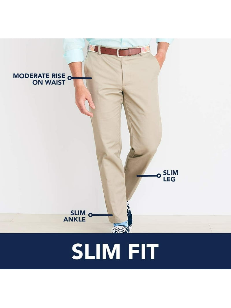 Men's Izod Slim-Fit Performance Stretch Flat-Front Pants Navy