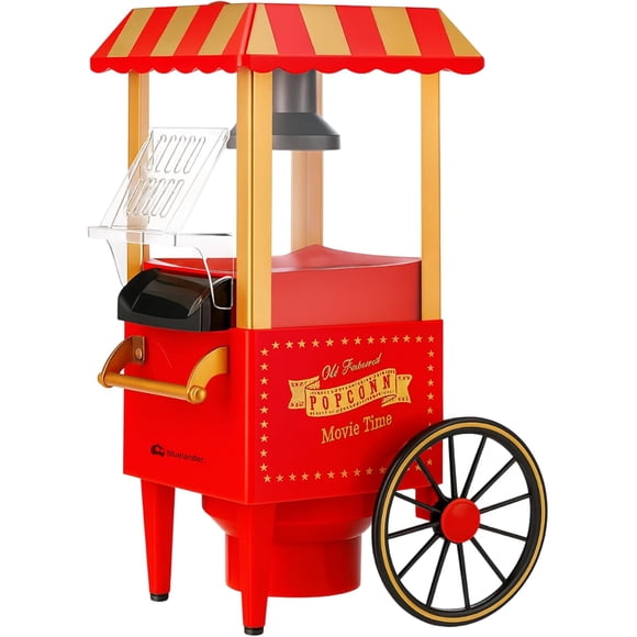 Máquina de Palomitas Bluelander, Diseño de Carrito, 110 V con Aire Caliente