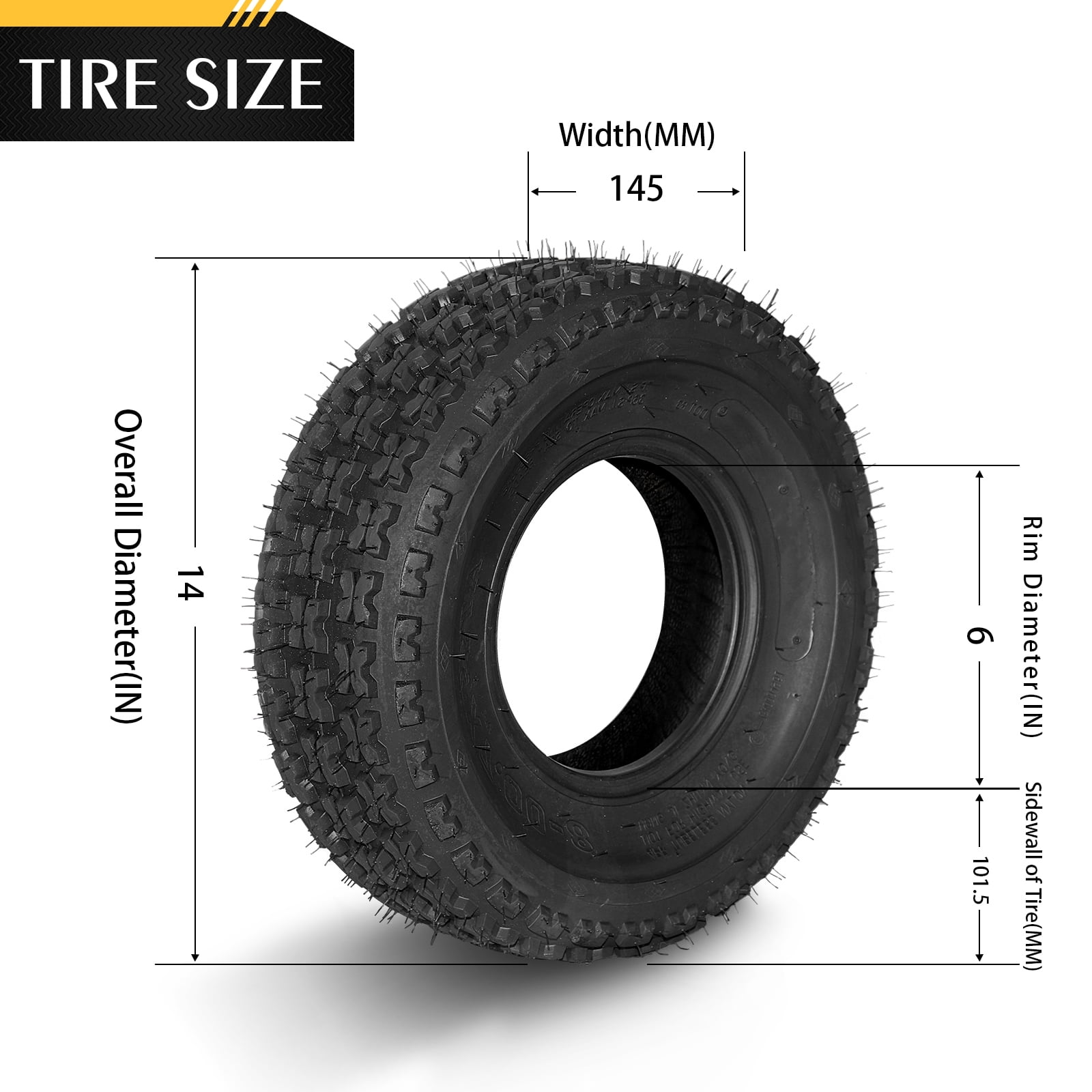 Ktaxon 19x7-8 ATV Tires Set of 2, 4PR Tubeless All-Terrain Sport Tires for Quad & Go-Kart