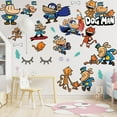 thumbnail image 4 of 20 Pcs For Dogs Man Theme Wall Stickers – Cartoon Character Wall Decals for Bedroom, Living Room, Playroom Decor, 15.7x23.6 Inch, 4 of 5