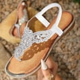 thumbnail image 3 of IUJSOY Flip Flops for Women Bohemian Rhinestone Gladiator Sandals Elastic Ankle Strap Flats Shoes, 3 of 9