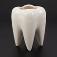 thumbnail image 5 of 2X Tooth Shape White Ceramic Flower Pot Modern Design Planter Teeth Model Mini Desktop Pot Gift(Without Plants), 5 of 8