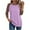Purple1, variant on Womens Tops Summer Three Quarter Sleeve Round Neck Fitting Tee Shirts Color Block Athletic Tops