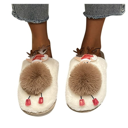 

iOPQO House Slippers Slippers For Women Indoor Fashion Deer Women s Breathable Casual Shoes Outdoor Slippers Women s Slipper Fuzzy Slippers Khaki