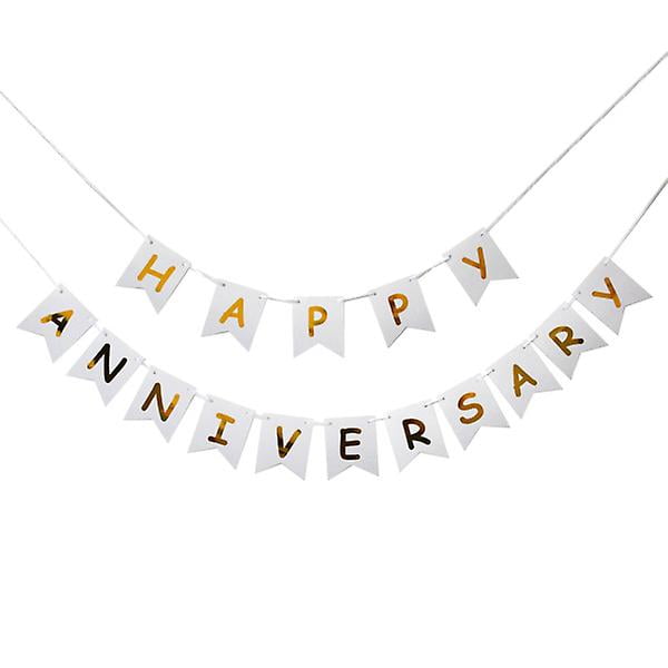 Happy Anniversary Banner Letter Paper Bunting Garland Party Supplies For Birthday Wedding Decoration