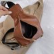thumbnail image 2 of Riñonera Bolso Mujer Casual Cintura Vintage Sólido Pecho Regalos para Amigas Marrón, 2 of 9
