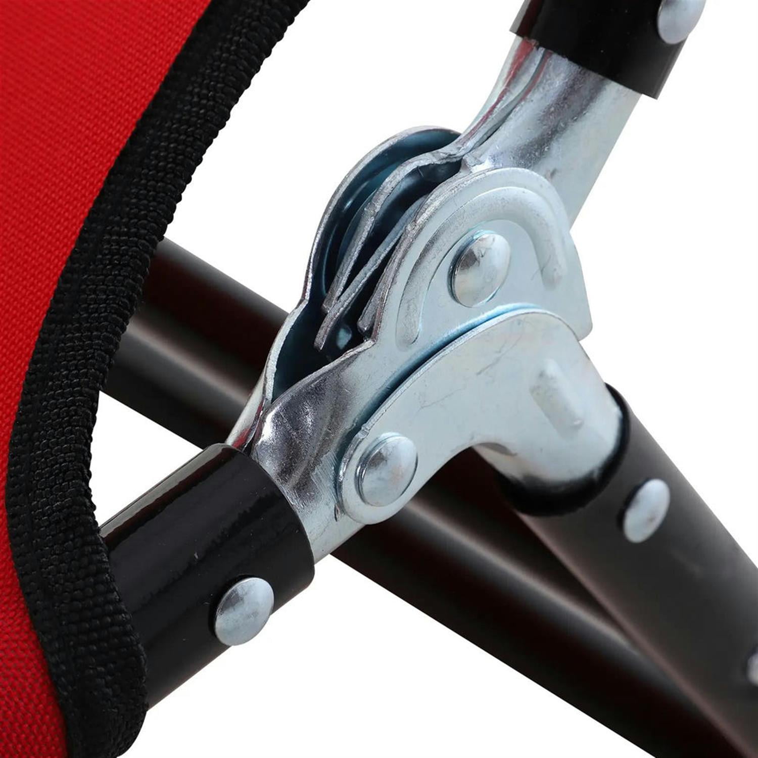 Demi Bonn Folding Chaise Lounge Beach Chairs with Steel Frame, 5-Position Reclining Outdoor Sun Tanning Seats for Yard & Patio, Red