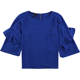 thumbnail image 1 of Blusa con volantes y cremallera trasera Alfani para mujer azul extragrande, 1 of 2