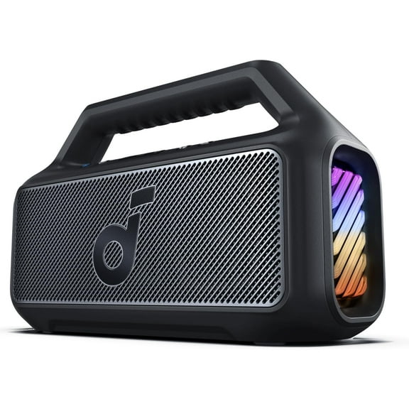 Boom 2 Outdoor Speaker, 80W, Subwoofer, BassUp 2.0, 24H Playtime, IPX7 Waterproof, Floatable, RGB Lights, USB-C, Custom EQ, Bluetooth 5.3, Portable for Outdoors, Camping, Beach