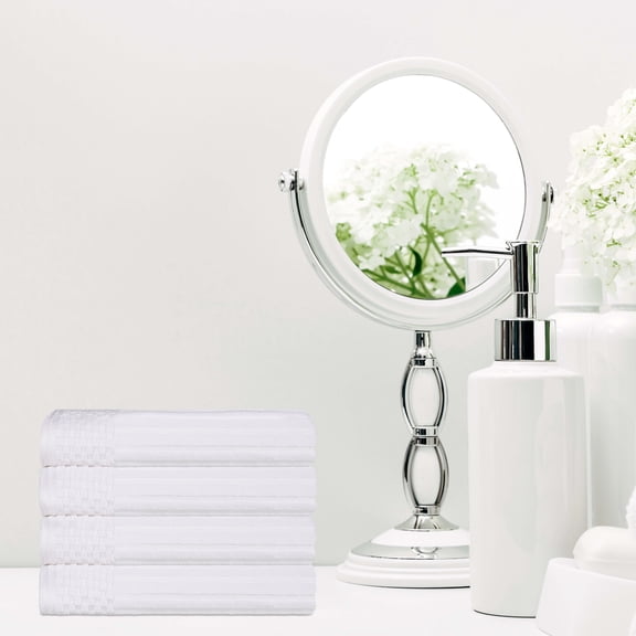 Premium Plush Cotton Hand Towel Set, White by Blue Nile Mills