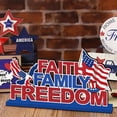 thumbnail image 5 of 4th of July Decorations Table Wooden Sign Independence Day Table Decorations Wooden Centerpieces Tiered Tray Decor for Veterans Memorial Independence Day Party Supplies, 5 of 6