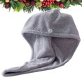 thumbnail image 5 of Simple Hair Drying Coral Hair Drying Towel Thicken Hair Drying Towel Water Absorption Hair Drying (Grey), 5 of 5