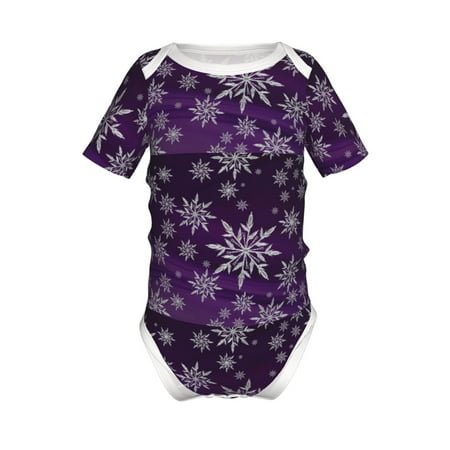 

Coaee Snowflake Gradient Purple for Soft Baby Short-Sleeve Bodysuit Baby Climbing Clothes Baby Girls Boys Bodysuit Romper-3 Months