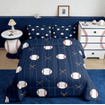 thumbnail image 2 of Manfei Baseball Bedding Sets Queen with Comforter,Sports Theme Duvet Insert,Blue White Comforter Sets Queen Size For Boys,Ultra Soft Room Decorative Reversible,3pcs, 2 of 9