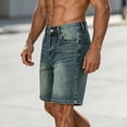 thumbnail image 4 of MHOSTAFH Men's Denim Short Loose Fit Casual Straight Leg Beach Shorts for Men Baggy Summer Golf Dree Shorts with Pocket, 4 of 7