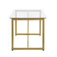 thumbnail image 5 of Homy Casa 55.1 inch Writing Desk with Tempered Glass Top Computer Desk for Home Office, Living Room, 5 of 6