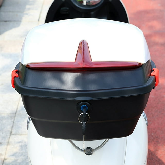 Baúl trasero para motocicleta, baúl trasero para scooter, impermeable, baúl de viaje para scooter, baúl trasero para scooter, acabado de lujo