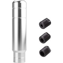 Aluminum Weighted Manual Shift knobs, Long Stick Shift Knob Gear Shifter Knobs, Car Accessories Lever Cover Head Universal Shifter Knobs with 3 Threaded Adapters (Silver)