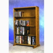 Wood Shed 415-24 Combo Solid Oak 4 Row Dowel CD-DVD Cabinet Tower