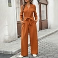thumbnail image 2 of LEKODE Summer Overalls Womens Rompers for Summer Jumpsuits for Women Summer Outfits for Women Ladies' Spring/high Waist Lace Button Jumpsuit Set 2 Piece Pants Set for Women Summer Orange S, 2 of 9
