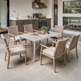thumbnail image 4 of ModFusion 59-inch Outdoor Dining Table for 6, Gray Furniture Choice with 2-inch Umbrella Hole & Sturdy Iron Frame for Rooms, 4 of 10