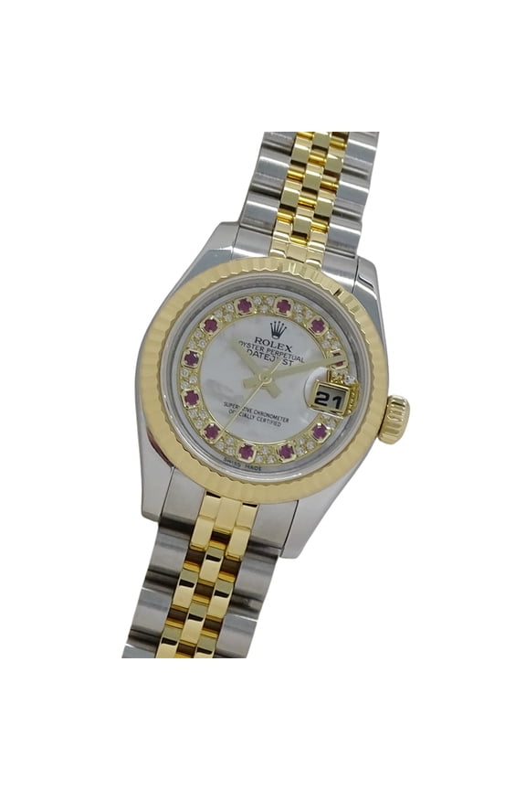 Pre-Owned Rolex Datejust 179173NMR G-Series Women's Watch, Shell, Diamond, Ruby,... (Good)