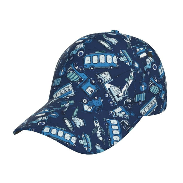 Fotbe Blue Bus Gorro Clásico de Béisbol, Gorra Ajustable con Broche Snapback, Gorro de Exterior de Algodón Suave
