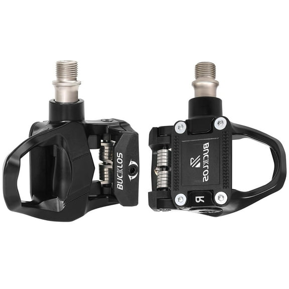 BUCKLOS Look Delta Road Bike Pedals SPD Bike Bicycle Clip Pedals Aluminium Bicycle Pedals Fit Indoor Outdoor Cycling (9/16'' Clips Pedal Replacement) Compatible with Peloton & Shimano SPD