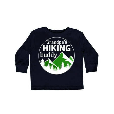 

Inktastic Grandpa s Hiking Buddy with Mountains and Trees Gift Toddler Boy or Toddler Girl Long Sleeve T-Shirt
