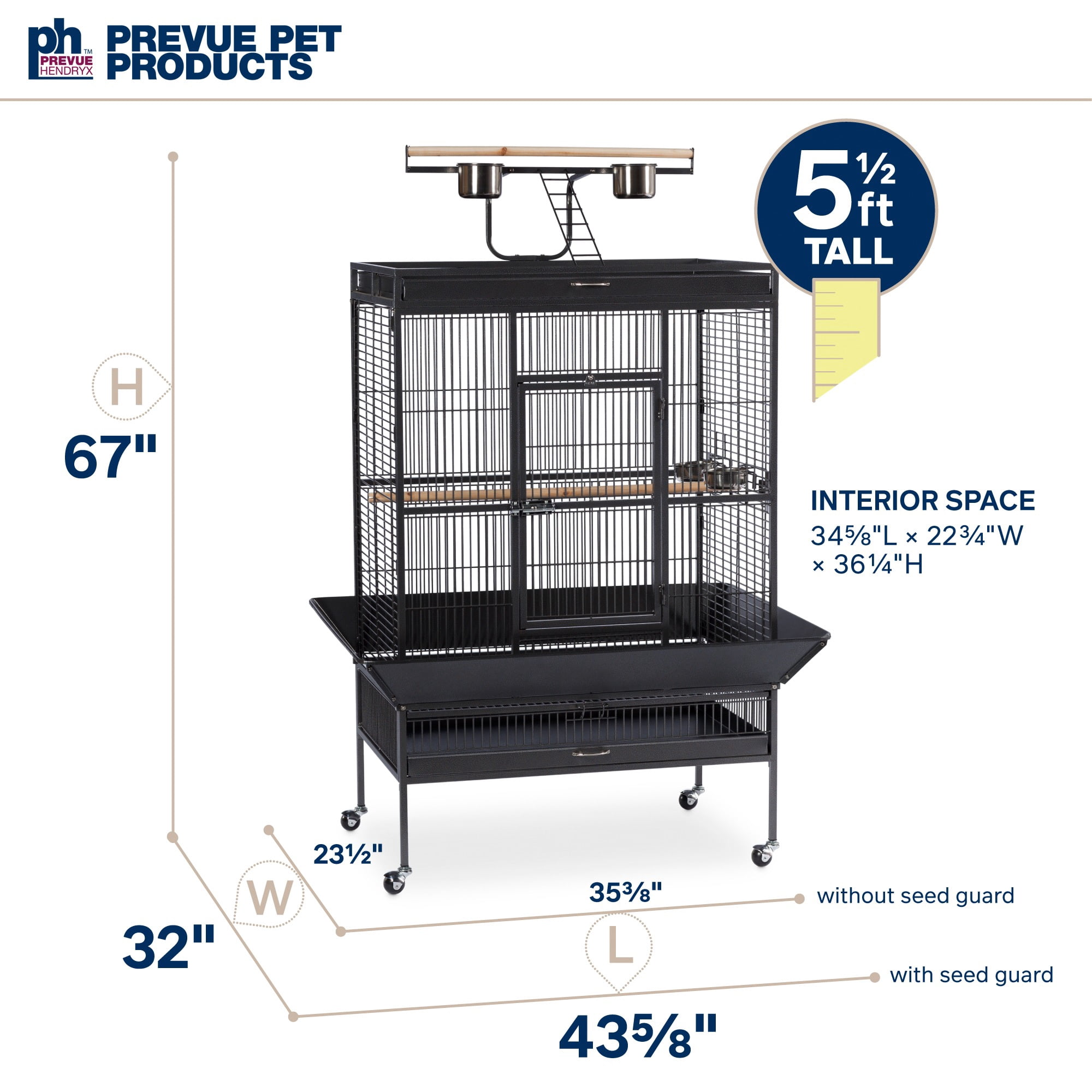 Prevue Pet Products Signature Select Series Wrought Iron Bird Cage Black Hammertone