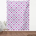 thumbnail image 4 of Ambesonne Floral Fabric by the Yard Upholstery, Flowers Retro Abstract Plot, 1 Yard, Dark Ceil Blue and Magenta, 4 of 5
