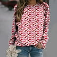 thumbnail image 1 of Women Sweatshirt Valentines Day Clearence Manches Longues Chemises Décontractées Jour d'Impression de Valentine Col Rond Sweatshirt Pull Tunique Je Red M, 1 of 5