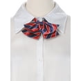 thumbnail image 4 of INSPIRE CHIC Cute Uniform Double Layers Pretied Bowknot, Striped Bow Ties for Women School Casual Red Blue One Size, 4 of 5