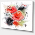 thumbnail image 2 of Red Black Abstract Floral Design - Extra Large Floral Wall Art, 2 of 4