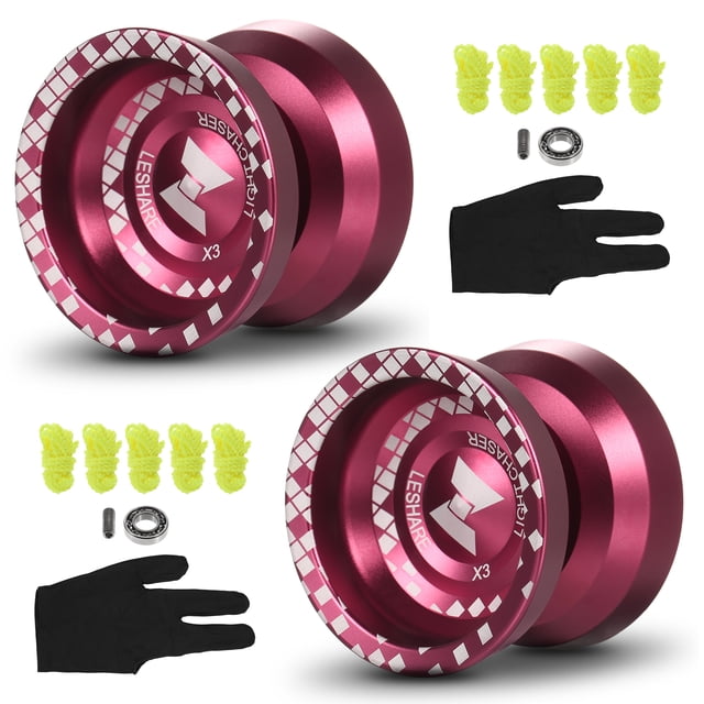 Lot de 2 Balles Yo-Yo Professionnelles en Alliage d'Aluminium, YoYo Réactif avec Roulement Non Réactif pour Professionnels