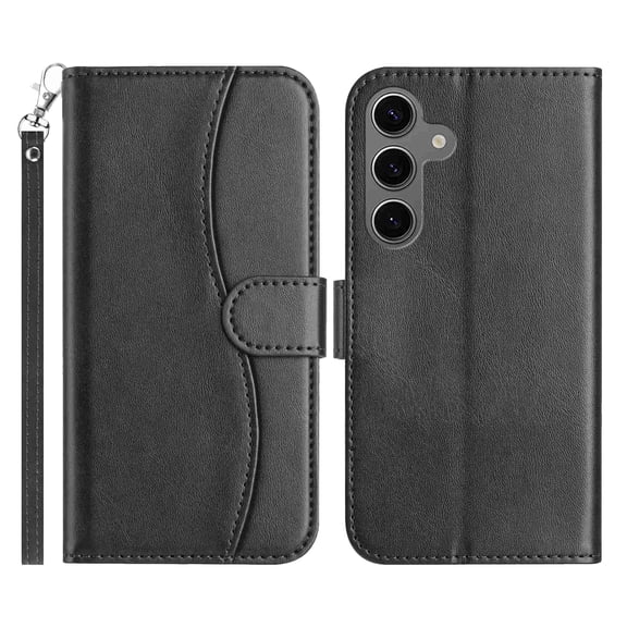 PU Leather Wallet Case for Samsung Galaxy S26 Flip Folio Phone Cover with Card Slots Wrist Strap Kickstand Magnetic Clasp Shockproof Full Body Protective Case,6 Color