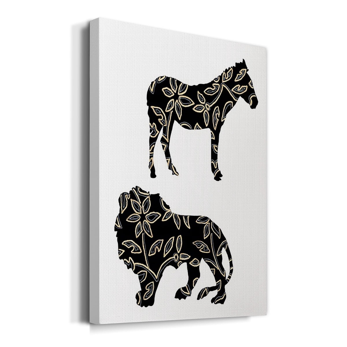 Ornamental Safari Animals I Premium Gallery Wrapped Canvas - Ready to Hang
