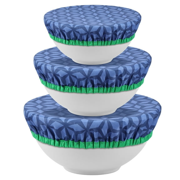Jokapy 3Pcs Bowl Covers Cotton Cloth Dish Covers Elastic Food Storage Container Cover Reusable Bread Bowl Covers 3 Size Fabric Food Covers