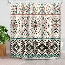 Aztec Shower Curtain, Southwest Tribes Aztec Bathroom Decor Vintage Geometric Boho Western Bathroom curtain Waterproof Fabric 69x70inch
