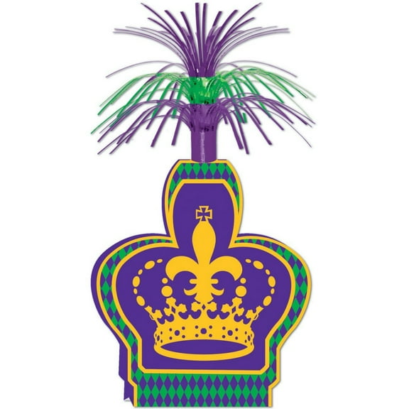 Party Central Club Pack of 12 Purple and Yellow Mardi Gras Party Crown Table Centerpiece Decors 15"