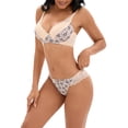 thumbnail image 4 of INSPIRE CHIC Women's 2 Pieces Lingerie Set Floral Mesh Push Up Underwire Lace Bra and Panty Sets B 36 Beige, 4 of 4