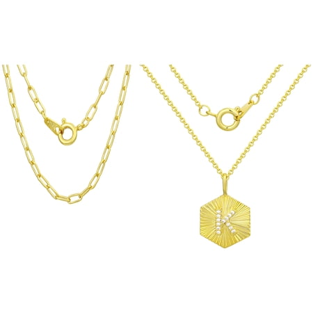 14KT Gold Flash Plated Double Necklace Set with Simulated Diamonds Adult