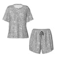 thumbnail image 4 of Lsque GlitterSilver Women's Short-Sleeved Pajama Set - 2 Piece Soft and Lightweight Sleepwear Set-3X-Large, 4 of 9