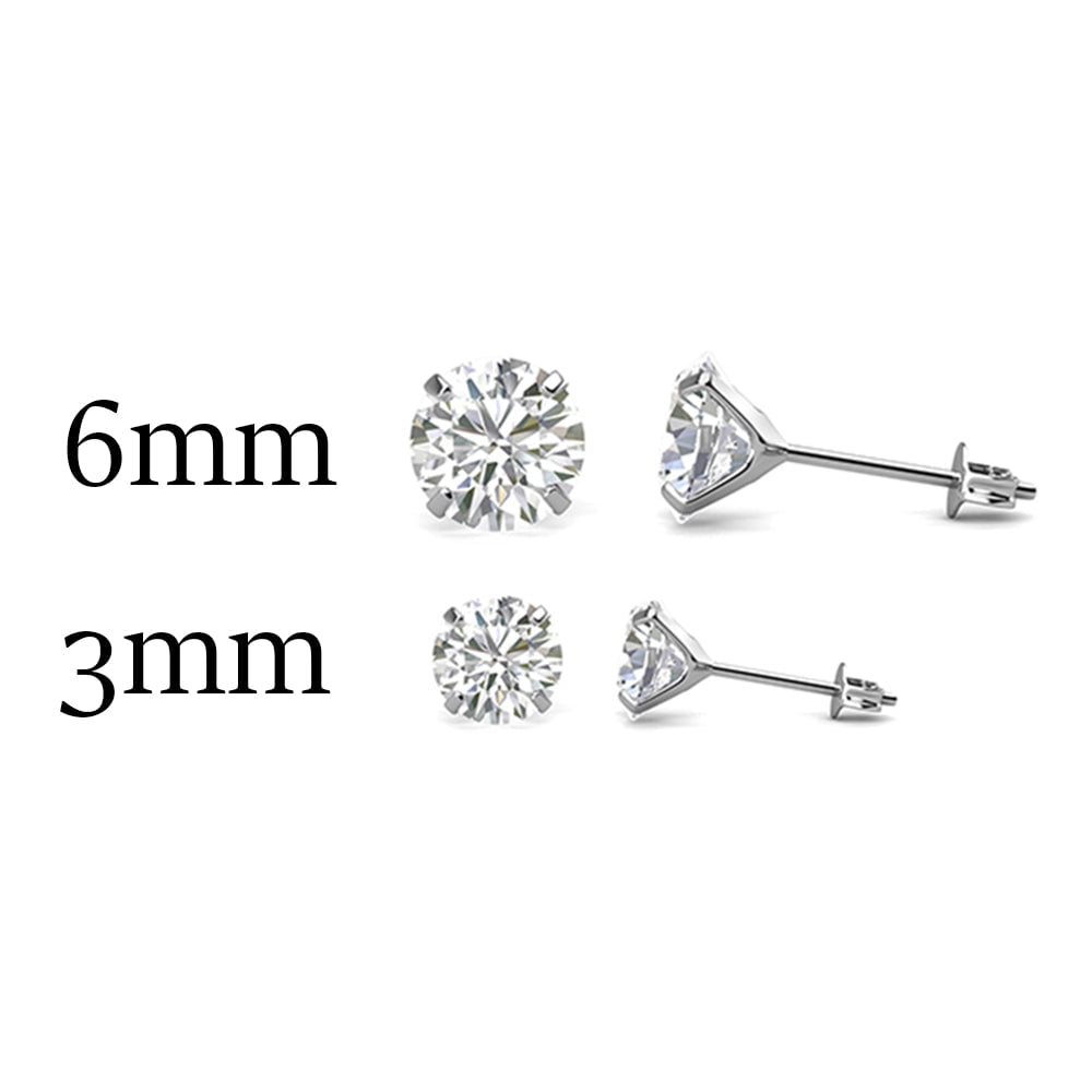 Moissanite by Cate & Chloe Vera 925 Sterling Silver Dainty Stud Earrings 1.6TCW for Women, Gift for Her
