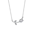 thumbnail image 1 of Collar de plata 925 con patrón de flores, cadena de clavícula decorativa para clavícula para mujeres y niñas, plata 925 dorada blanca, 1 of 5