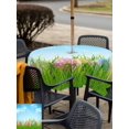 thumbnail image 6 of Square Outdoor Tablecloth with Umbrella Hole Easter Outside Table Cloth Waterproof Patio Table Cover Spring Country Colorful Eggs Grass Green Sky Blue Zipper Tablecloths for Picnic Camping 60x60 Inch, 6 of 8