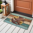 thumbnail image 4 of Entryway Rug 2'x3', Country Star Vintage Small Rug for Kitchen Bathroom Door Mat Indoor Entrance, Sunflower Farmhouse Teal Brown Western Berry Non-Slip Area Rugs Floor Mats Carpet Front Door Rugs, 4 of 8